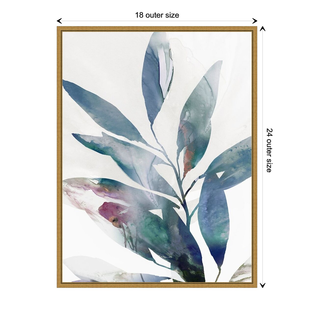 Indigo Sprig II (Leaves) by Isabelle Z Canvas Wall Art Print Framed